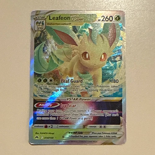 Pokemon TCG Leafeon VSTAR 014/159 Crown Zenith Holo Rare 260 HP Eng 2023 - product listing photo