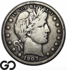 1907-D Barber Half Dollar