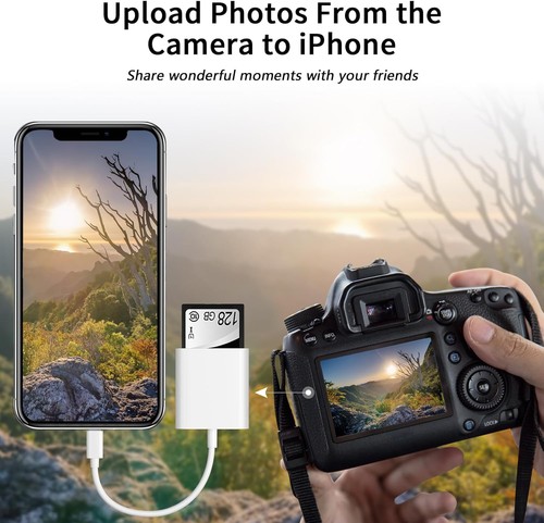 SD Card Reader for iPhone iPad Camera,Dual Slot A-dual slot, white - 第 7/8 張圖片