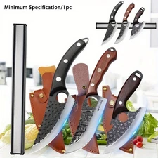 12-Piece Stainless Steel Knife Set W/Sheath for Kitchen Camping Outdoor