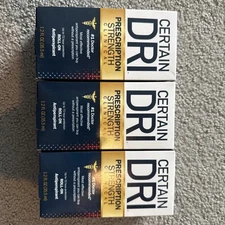 3 CERTAIN DRI PRESCRIPTION STRENGTH  ANTIPERSPIRANT DEODORANT ROLL ON Exp 2026
