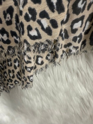American Eagle Raw Hem Leopard Print Kimono Cardigan Open Front Animal O/S - Picture 8 of 8