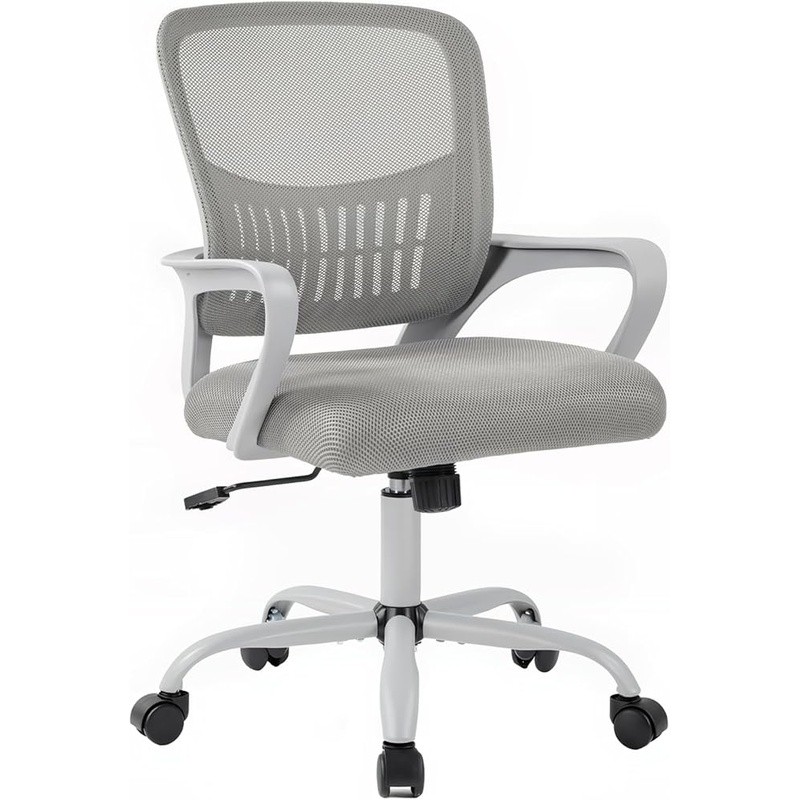 W/ Lumbar Support Adjustable Height & Smooth Casters