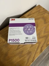 3M 30767 Purple Hookit Dust-Free 6 in. P1500 Grit Finishing Film Disc (50/Box)