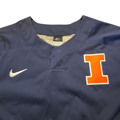 Chaqueta Pullover Illinois Fighting Illini 2XL Nike Storm-Fit Azul Marino Manga Media Cremallera - Imagen 2 de 16