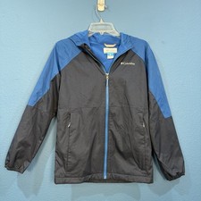 Columbia Boy's Endless Explorer Blue Full Zip Hooded Jacket Fleece Lined Large