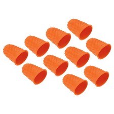 20 x Rubber Finger Tips Silicone Thumb Fingertip Protector Covers Orange XL Size