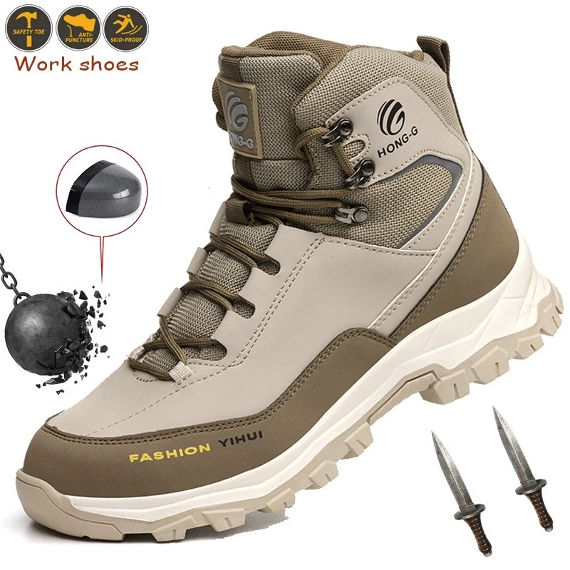 Men's Safety Shoes Steel Toe Protect Work Sneakers Indestructible Work Shoes