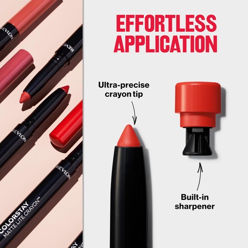 3 CONFEZIONI - Pastello labbra Revlon Matte Lite, piume arruffate, 009, 0,049 oz - Foto 6 di 9