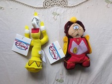 Disney Store Beauty And The Beast Lumiere/Cogsworth, Mini Bean Bag Lot Of 2, NWT
