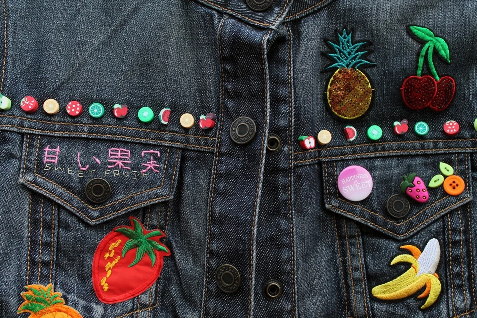 Jaqueta de frutas japonesas - Tamanho pequeno - Estilo de rua japonês - Harajuku - Denim - Imagem 4 de 4