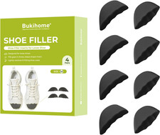 Bukihome Shoe Filler Insert - 4 Pairs Shoe Filler for Too Big Shoes, Heel Cushio