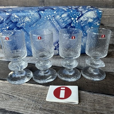 Iittala Cordial Glasses Set Timo Sarapneva Senator/Senaattori Pattern NEW w/Box