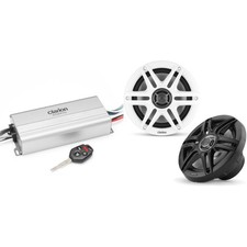 Clarion Marine 4 Channel Amp CMS-651SWB 6.5" Boat Audio Upgrade Bundle