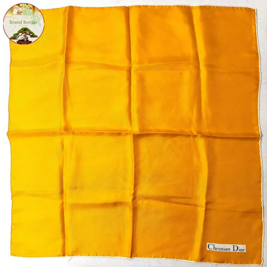 Foulard Dior soie 51 cm jaune A