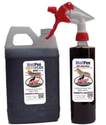 Predator Pee  100% Pure Wolf Urine  64oz Refill Jug 16oz Sprayer Combo