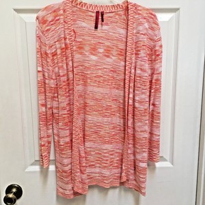 Love-Scarlet-Orange-ombre-lightweight-Rayon-Sweater-size-Medium-Open-Cardigan