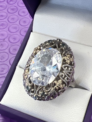💎 Weinman Sterlingsilber 14k grün & cz & Diamant Ringgröße 9 3/4