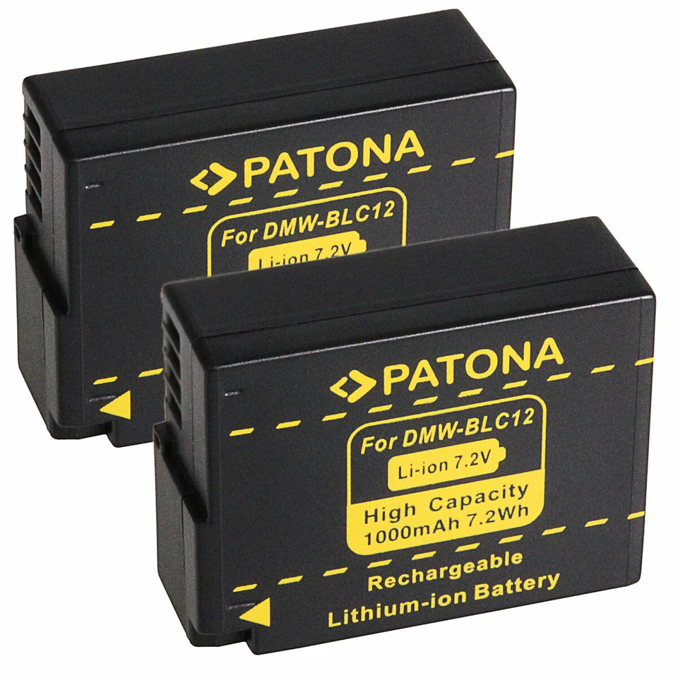 MARKENLOS 2 x Patona Akku für Panasonic Lumix DMC-FZ1000, FZ300, FZ200, FZ2000 - BLC12 PP