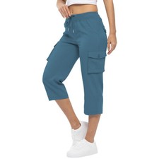 Pantaloni da donna regular capri in poliestere Acquisti Online