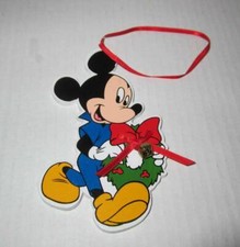 Vintage Rare Kurt S Alder Mickey Mouse holding a wreath with bell wooden Christm
