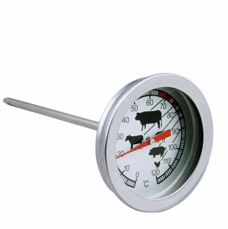 2 Fleisch Grill Thermometer Steak Braten Backofen Koch Edelstahl Analog - Bild 4 von 4