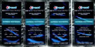 4 N O BOX Crest 3D Whitestrips 1 Hour Express Whitening White Strips EXP 9/2025