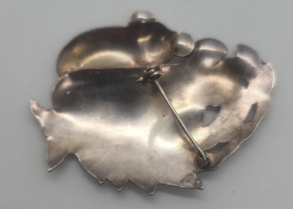 Broche vintage Zarah prata esterlina 925 esmalte Koala Bear & Joey - Imagem 4 de 4