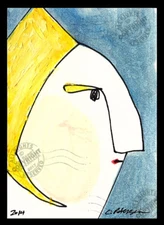 "Blond" 2014 ORIGINAL ACEO miniature Abstract WOMAN Portrait OIL PAINTING SIGNED