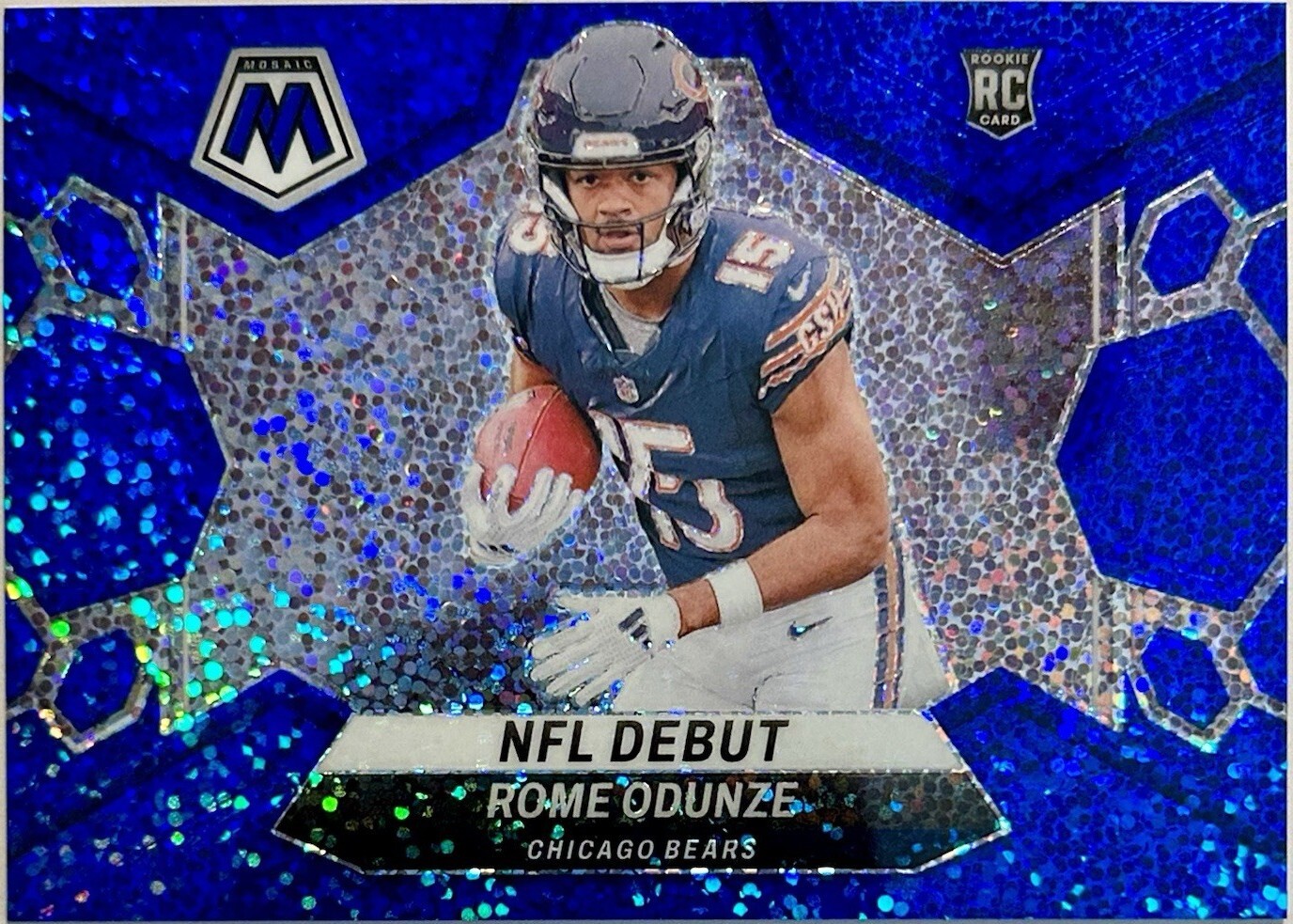 Tag Rome Nfl 2024 Panini Mosaic - NFL Debut Rome Odunze #281 Blue Sparkle Prizm /96 ...
