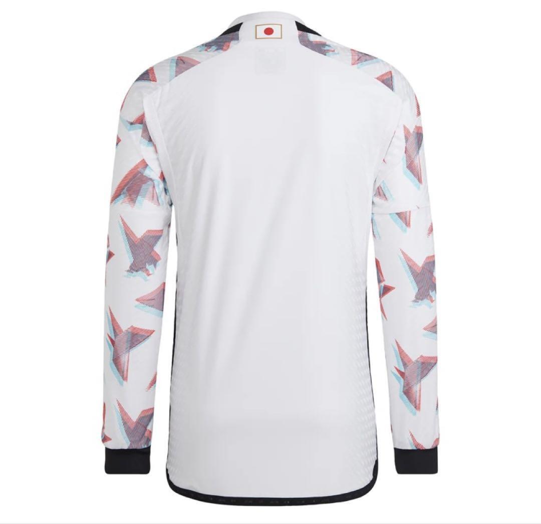 【新品未使用】adidas日本代表 ユニホーム ホワイト アウェイLサイズ Authentic Adidas Japan 2022 World Cup Away Long Sleeve