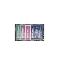 Alliierte Besetzung Nr.97II-100IIwg "Bauten 1948 - hohe Treppe" gestempelt