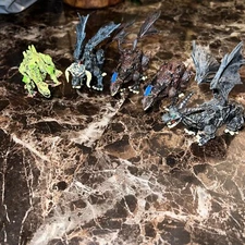 Vintage Liberty Imports Deluxe 3D Dragon Mini Action Figures,￼ Lot Of 5 1990’s