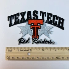 TEXAS TECH RED RAIDERS Vintage 1980s Official NCAA Embroidered Iron-On Patch
