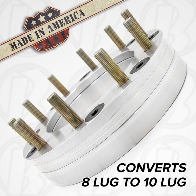 8 Lug to 10 Lug Ford 8x225 to 10x225 Wheel Adapters / 2" Spacers