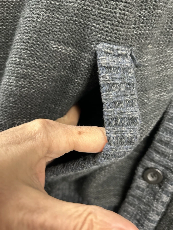 Suéter Retrofit Para Hombres Talla XXL Negro Manga Larga Botón Bolsillos Frontales Kurt Cobain Foto 4 de 4