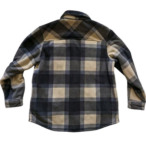 Freedom Foundry Large Plaid Fleece Shirt Jacket Brown Black Insulate Chore Work - Picture 2 of 17