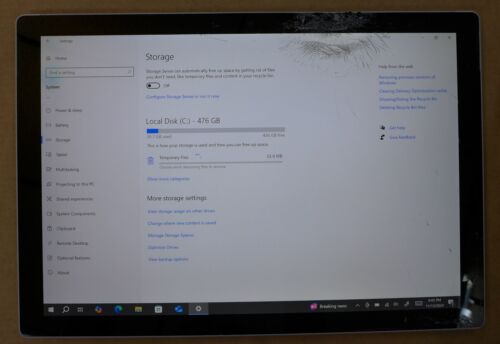 Microsoft Surface Pro 6, 12.3", Platinum, (i7-8650U, 16GB, 512GB)- Broken Screen - Picture 3 of 13