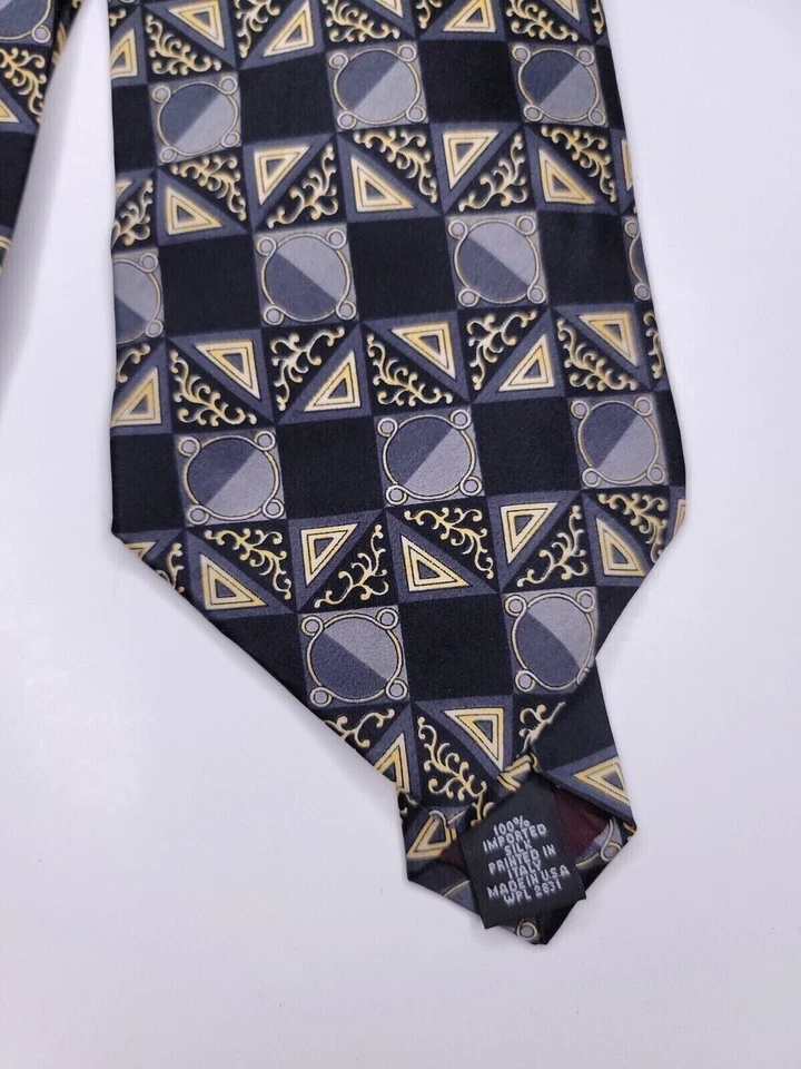 Gravata formal masculina Zylos George Machado 56"Lx3.75"W preta/cinza - Imagem 2 de 4