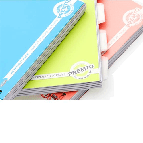 A4/A5 Project Book Wiro Refill Pad with Subject Dividers Ruled 250 Punched Pages - Picture 8 of 23