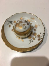 Porcelaine Les Griffes Collection D’Art Limoges France Trinket Box & Underplate