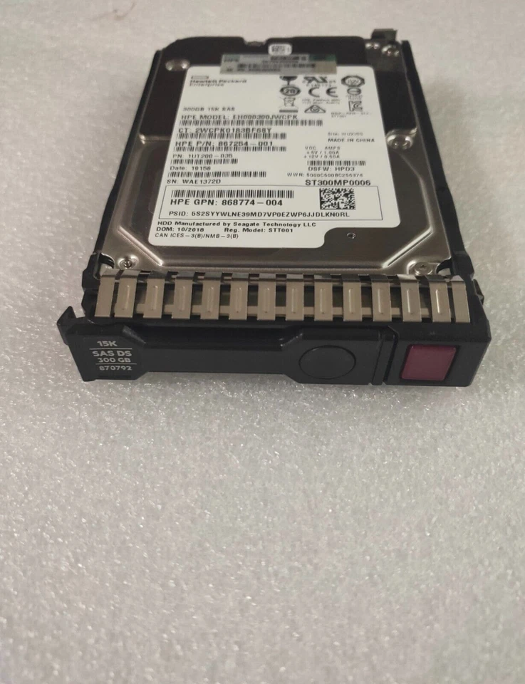 HPE 870792-001 300GB HP 870753-B21 SAS 12G ENT 15K SFF 2.5" SC DS HDD NEW - Image 4 of 4