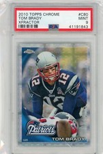 2010 Topps Chrome Football #C80 Tom Brady Xfractor PSA 9