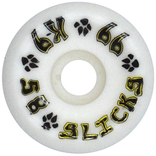 DOGTOWN "Slicks - Sidecut" Skateboard Wheels 58mm 99a WHITE Park Ramp Pool Vert - 第 1/2 張圖片