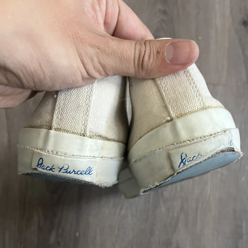 True Vintage 60s Converse Jack Purcell Kurt Cobain Canvas Sneakers Sz9 USA Made - Image 3 of 3