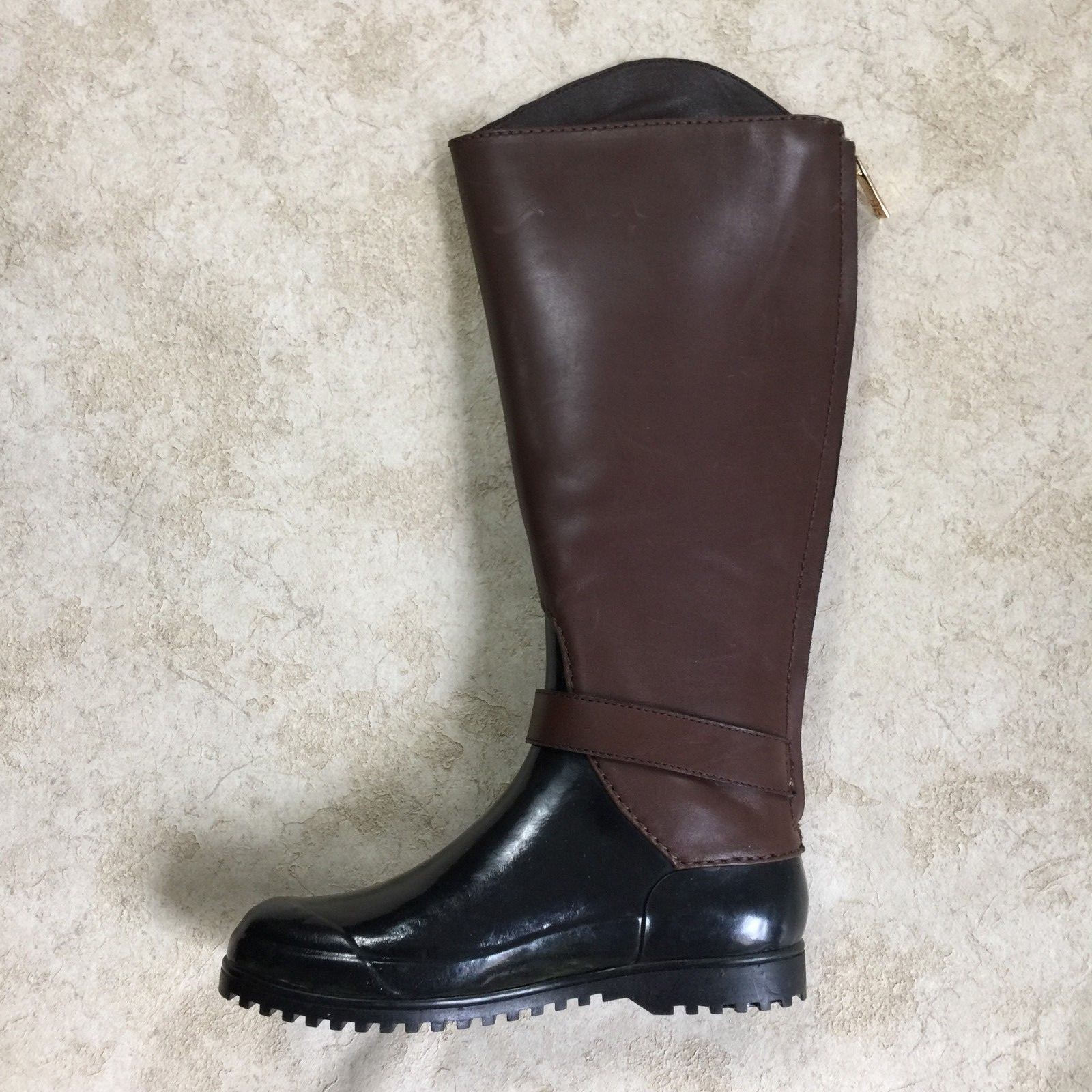 Tory Burch Logo Rain Boots Boots Brown/Black, US 5 M thumbnail 4