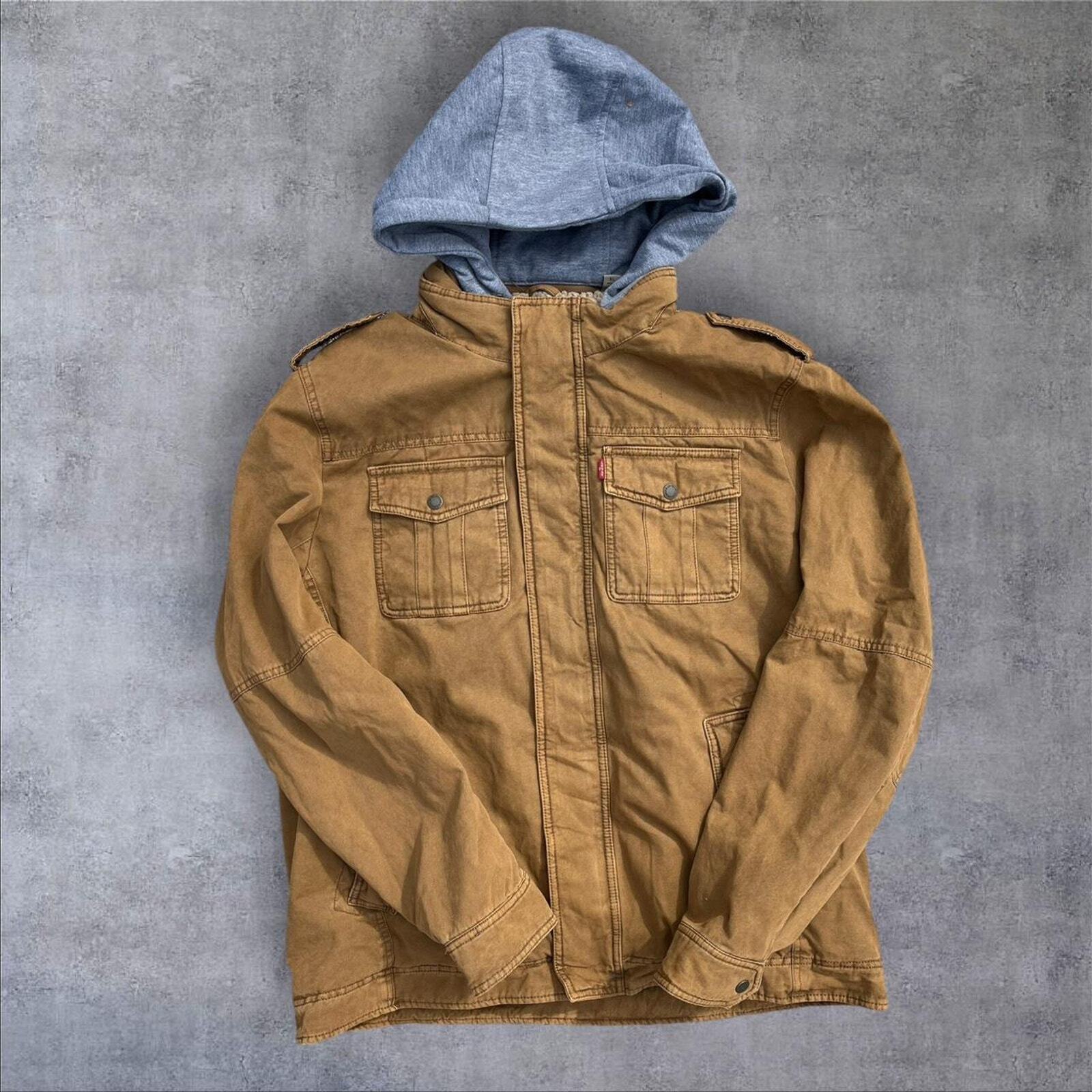 Levis brown hoodie jacket sherpa lined XL