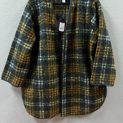 Ava & Viv Jacket Womens 2X Plaid Coat Overcoat Multicolor Open Front - Picture 8 of 13