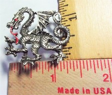 Dragon pin vintage collectible old mythological fantasy pinback