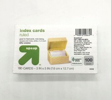 ✏️    Up & Up 100 White Ruled Index Cards, 3" x 5", White NEW